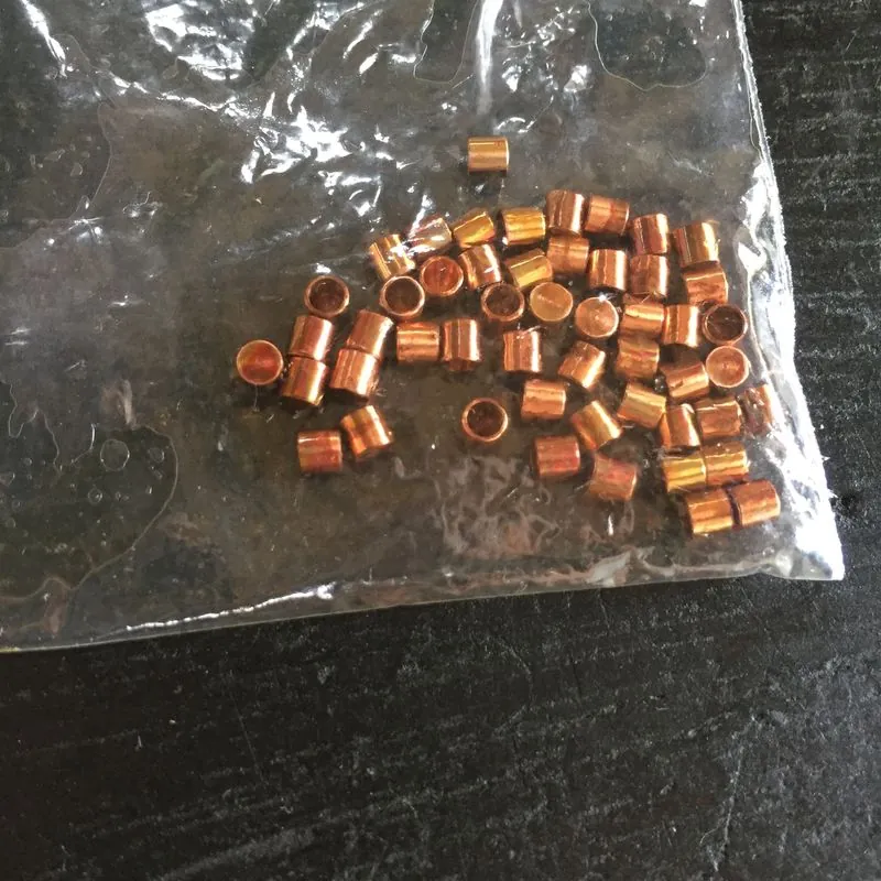 C1100紅銅微型零件，Ø2.0×Ø1.5平底盲孔