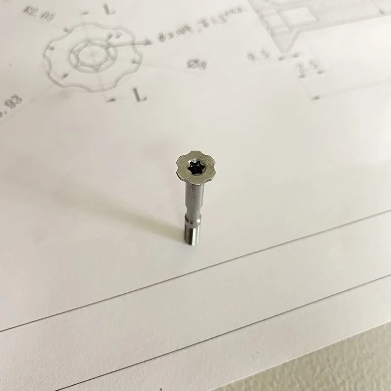 S45C 中碳鋼 Ø8×34.6mm 梅花孔銷與工程圖