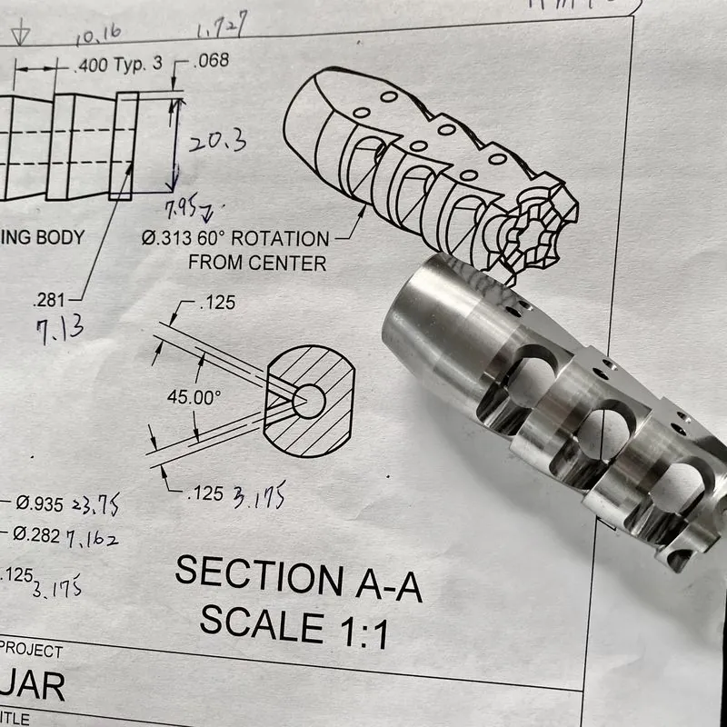 SCM440 紅十字鋼多孔件 Ø23.75×66.04mm 與客戶工程圖